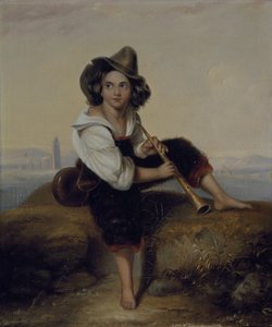 Ein Bauernjunge mit einer Pfeife, nahe dem Flavischen Aquädukt, ca. 1844