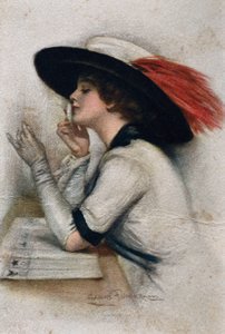 Eine elegante junge Frau, die bei den Wahlen 1920 in den Vereinigten Staaten wählt, 20. Jahrhundert von Clarence F. Underwood