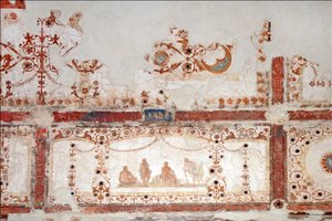 Detail der Dekoration in der Domus Aurea in Rom, 64-68 n. Chr.