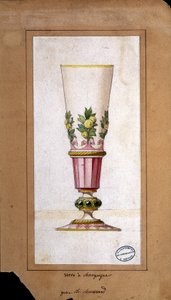 Dekoration für Champagnerflöten, Aquarellzeichnung, Claude-Aymé Chenavard von Claude Amie Chenavard