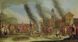 Das Elend des Krieges. Der Scheiterhaufen von Claude Callot