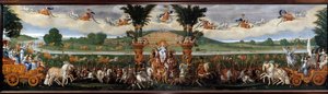 Die vier Elemente: Die Erde oder Der Triumph von Anna von Österreich: allegorisches Gemälde, das Anna von Österreich (1601-1666), Königin von Frankreich, in der Mitte darstellt. Sie ist als Ceres, Göttin der Landwirtschaft und Fruchtbarkeit, dargestellt. I von Claude Deruet