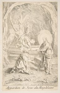 Christus erscheint Maria Magdalena. Schöpfer: Claude Gillot, Jacques Gabriel Huquier