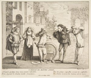 Der Tod von Maitre Andre von Claude Gillot, Jacques Gabriel Huquier