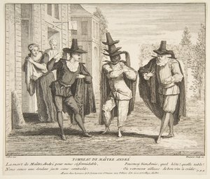 Der Tod von Maitre Andre von Claude Gillot, Jacques Gabriel Huquier