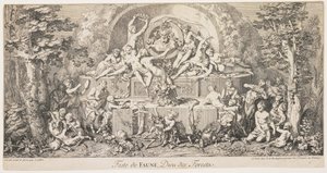Fest des Faun, Gott der Wälder, ca. 1740 von Claude Gillot
