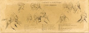Hauptfiguren aus "Voltaire im Lesesaal im Procope"