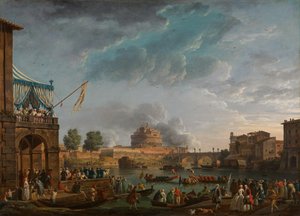 Ein Sportwettkampf auf dem Tiber von Claude Joseph Vernet