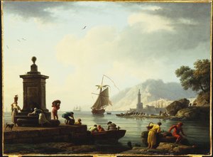 Ein Blick auf den Hafen von Genua, 1773 von Claude Joseph Vernet