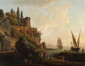 Imaginäre Landschaft, italienische Hafenszene