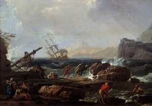 Schiffsbruchszene Gemälde von Joseph Vernet 18. Jahrhundert Montpellier, Musee Fabre