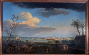 Der Hafen von Antibes in der Provence, gesehen von der Küste