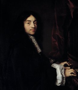 Detail des Porträts des Organisten Charles Couperin mit der Tochter des Malers von Claude Lefebvre