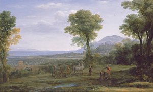 Landschaft mit St. Philippus tauft den Eunuchen von Claude Lorrain (1600 82)