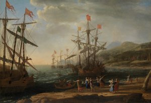 Die trojanischen Frauen setzen ihre Flotte in Brand von Claude Lorrain