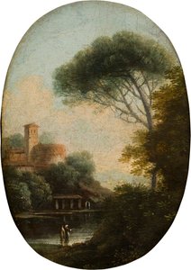Eine bewaldete Seelandschaft, ca. 1620-82