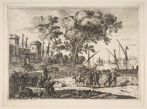 Küstenszene mit einem Künstler, ca. 1638-41
