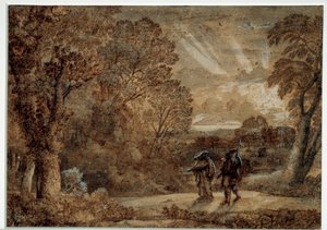 Enee und die Kumesische Sibylle. Zeichnung von Claude Gellee dit Le Lorrain (1600-1682)