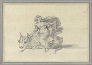 Europa auf dem Stier, Studien von Tieren aus dem Tieralbum (Serientitel) von Claude Lorrain