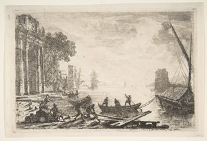 Hafenszene mit aufgehender Sonne (1634)