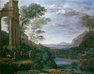Landschaft mit Ascanius, der den Hirsch von Sylvia schießt, 1681-1682 von Claude Lorrain