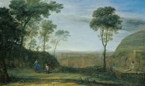Landschaft mit Christus, der Maria Magdalena erscheint ("Noli me tangere") von Claude Lorrain