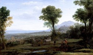 Landschaft mit der Taufe des Eunuchen durch St. Philippus von Claude Lorrain