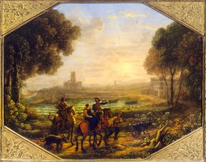 Landschaft mit dem Hafen von Santa Marinella von Claude Lorrain