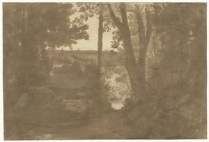 Landschaft mit Durchblick durch Bäume von Claude Lorrain