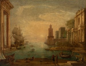 Hafen mit Odysseus, der Chryseis ihrem Vater Chryses zurückgibt