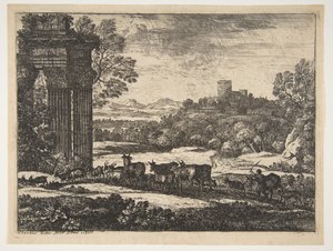 Die Herde kehrt bei stürmischem Wetter zurück, ca. 1650-51 von Claude Lorrain