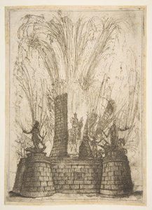 Der runde Turm, der die Statue des Königs der Römer enthüllt, 1637