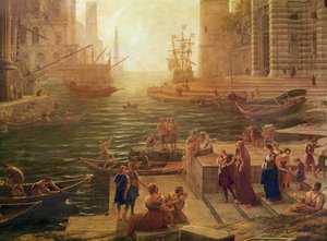Die Einschiffung des Heiligen Paulus in Ostia (Detail) von Claude Lorrain