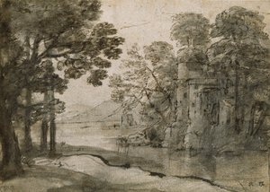 Wassermühle zwischen Bäumen, ca. 1635-1638