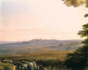 Landschaft mit Kuhhirten (Detail) von Claude Lorrain