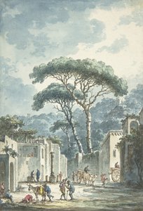 Straße zum Grotte von Posillipo, 18. Jahrhundert von Claude Louis Chatelet