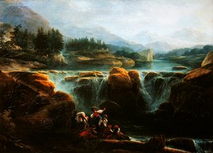 Schweizer Landschaft, ca. 1790-94 von Claude Louis Chatelet