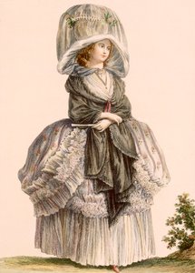 Sommerpromenadenkleid einer Dame, graviert von Deny, aus 