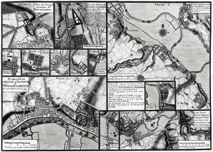Fol.7 & 98 Karte der Städte und Schlösser entlang des Flusses Charente im Jahr 1714, aus Recueil des Plans de Saintonge von Claude Masse