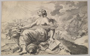 Allegorie Frankreichs mit den Waffen von Richelieu von Claude Mellan