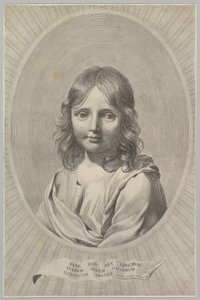 Büste von Jesus als Kind in einem Oval