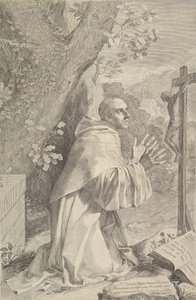 Hl. Bernhard kniet vor einem Kruzifix, ca. 1655