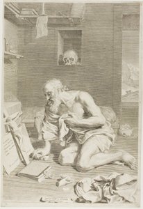 St. Hieronymus betend von Claude Mellan