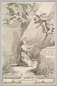 Titelseite für François de Sales, Einführung in das fromme Leben, 1641 von Claude Mellan
