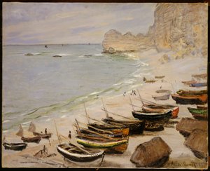 Boote am Strand von Etretat, 1883 von Claude Monet