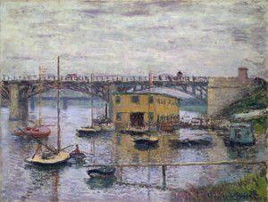Brücke bei Argenteuil an einem grauen Tag von Claude Monet
