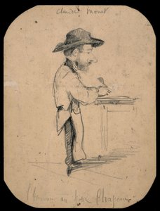Karikatur eines Mannes mit kleinem Hut von Claude Monet