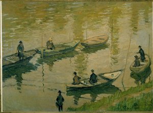 Gruppe von Fischern an der Seine bei Poissy von Claude Monet