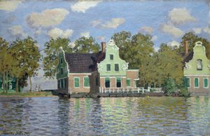 Häuser am Ufer des Flusses Zaan von Claude Monet