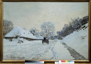 Der Karren, Straße im Schnee in Honfleur 1867